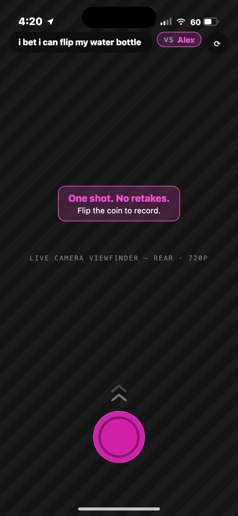 Capture screen: recording the one-shot proof